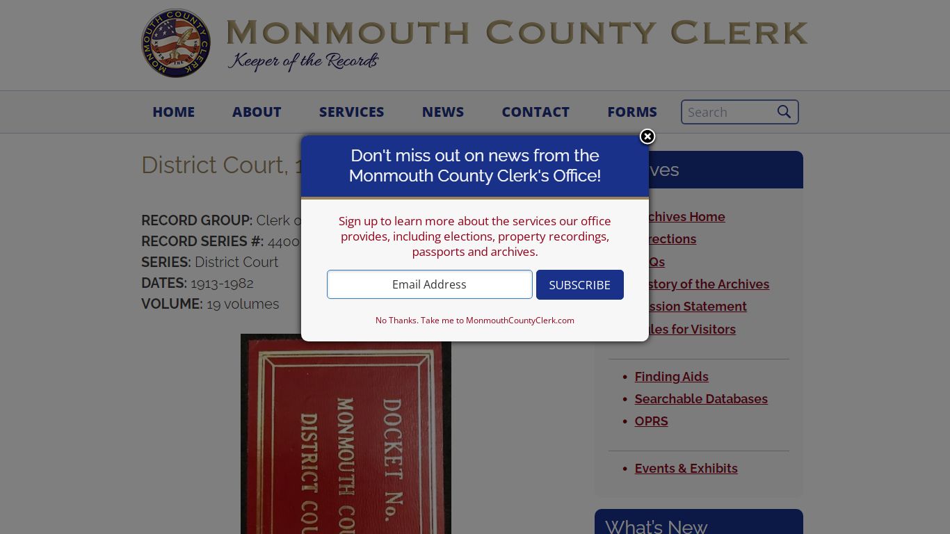 Monmouth County, NJ Clerk